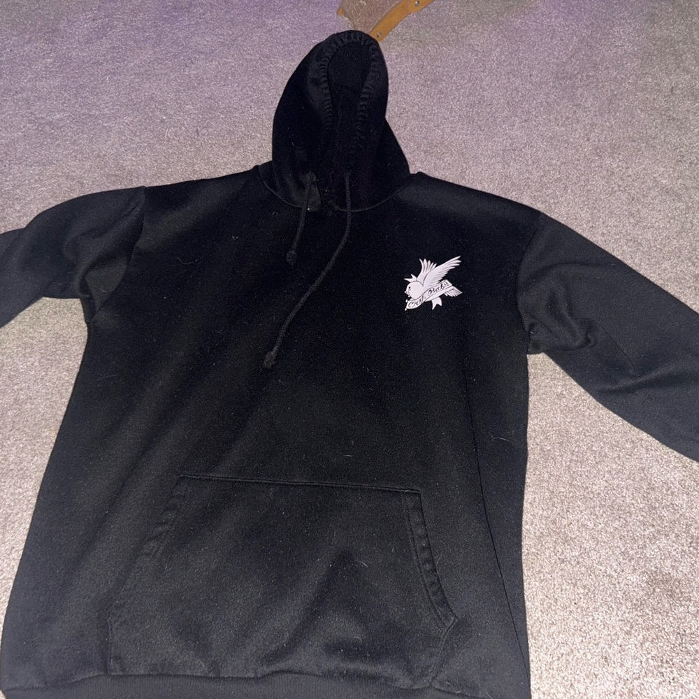 Black Hoodie with White Graphic Design